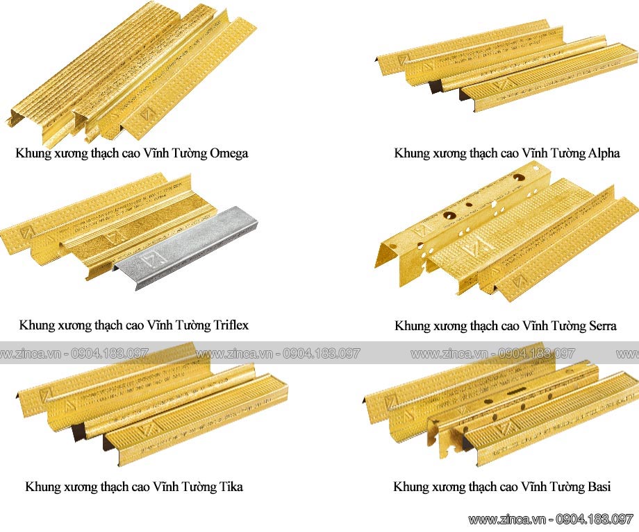 Khung xương trần thạch cao Vĩnh Tường thả nổi Khung xương trần thạch cao Vĩnh Tường thả nổi