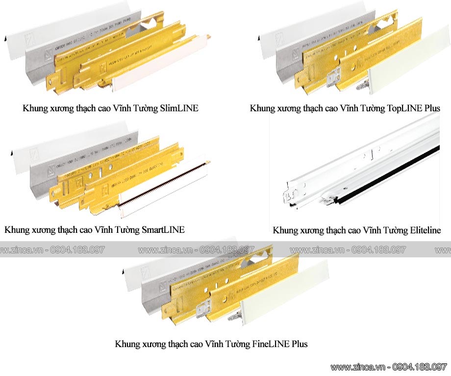 Khung xương trần thạch cao Vĩnh Tường trần chìm Khung xương trần thạch cao Vĩnh Tường trần chìm
