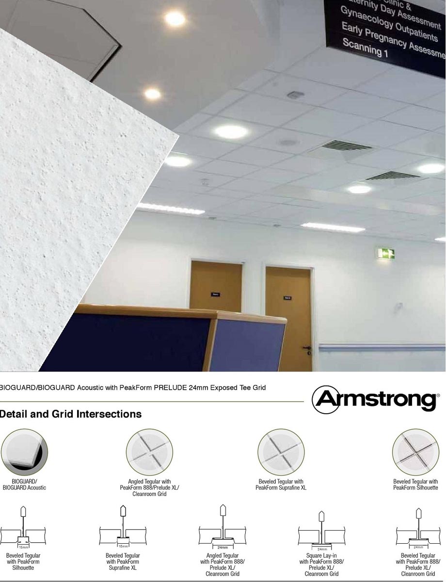 Thông số kỹ thuật tấm sợi khoáng Bioguard Armstrong