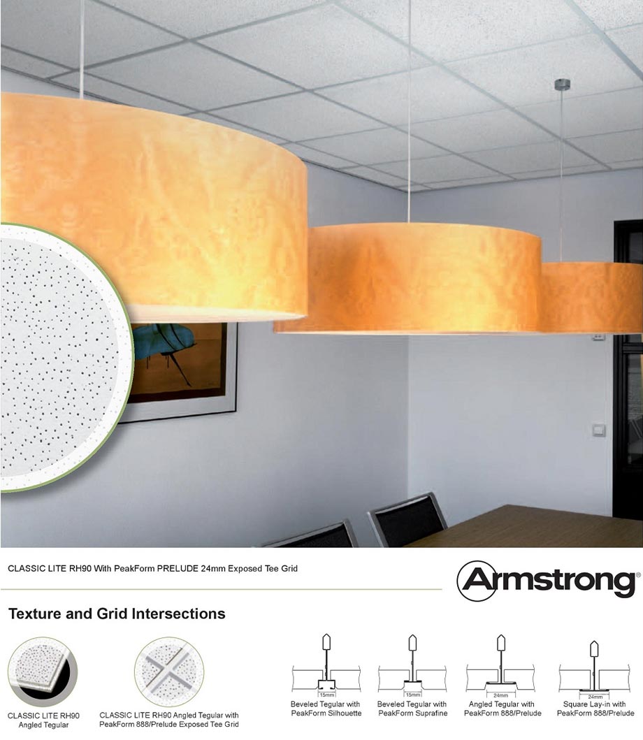 Thông số kỹ thuật tấm sợi khoáng Classic Lite RH90 Armstrong