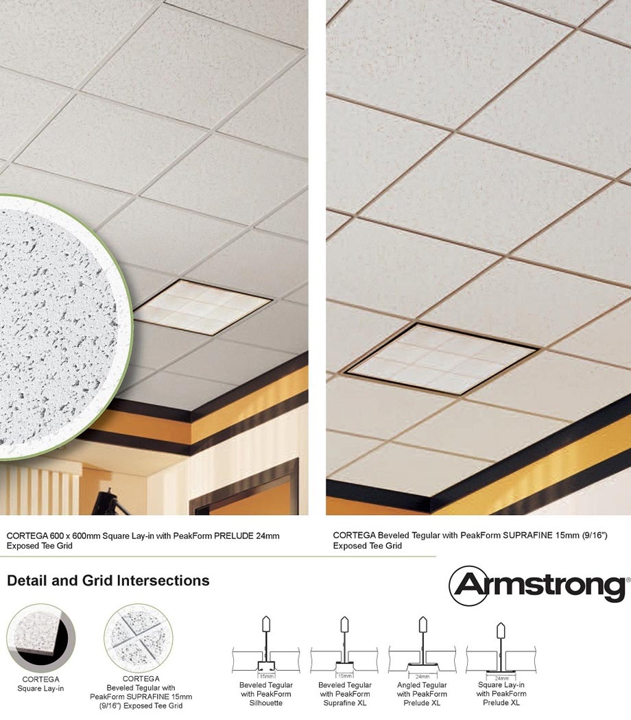 Thông số kỹ thuật tấm sợi khoáng Cortega RH99 Armstrong