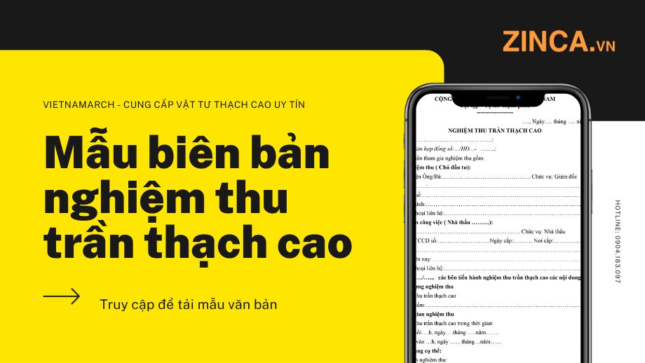 Mẫu biên bản nghiệm thu trần thạch cao