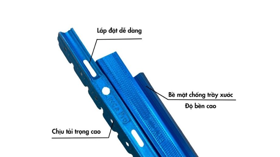 Khung trần chìm ZINCA Pro mạ resin xanh Khung trần chìm ZINCA Pro mạ resin xanh